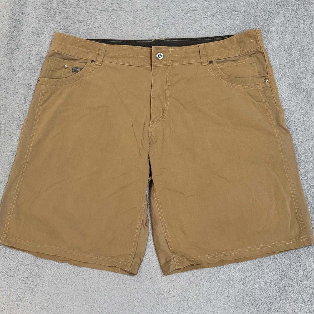 Kuhl Radikl 42 10.5'' Inseam Hiking Outdoor Chino Shorts Performance Camel Brown